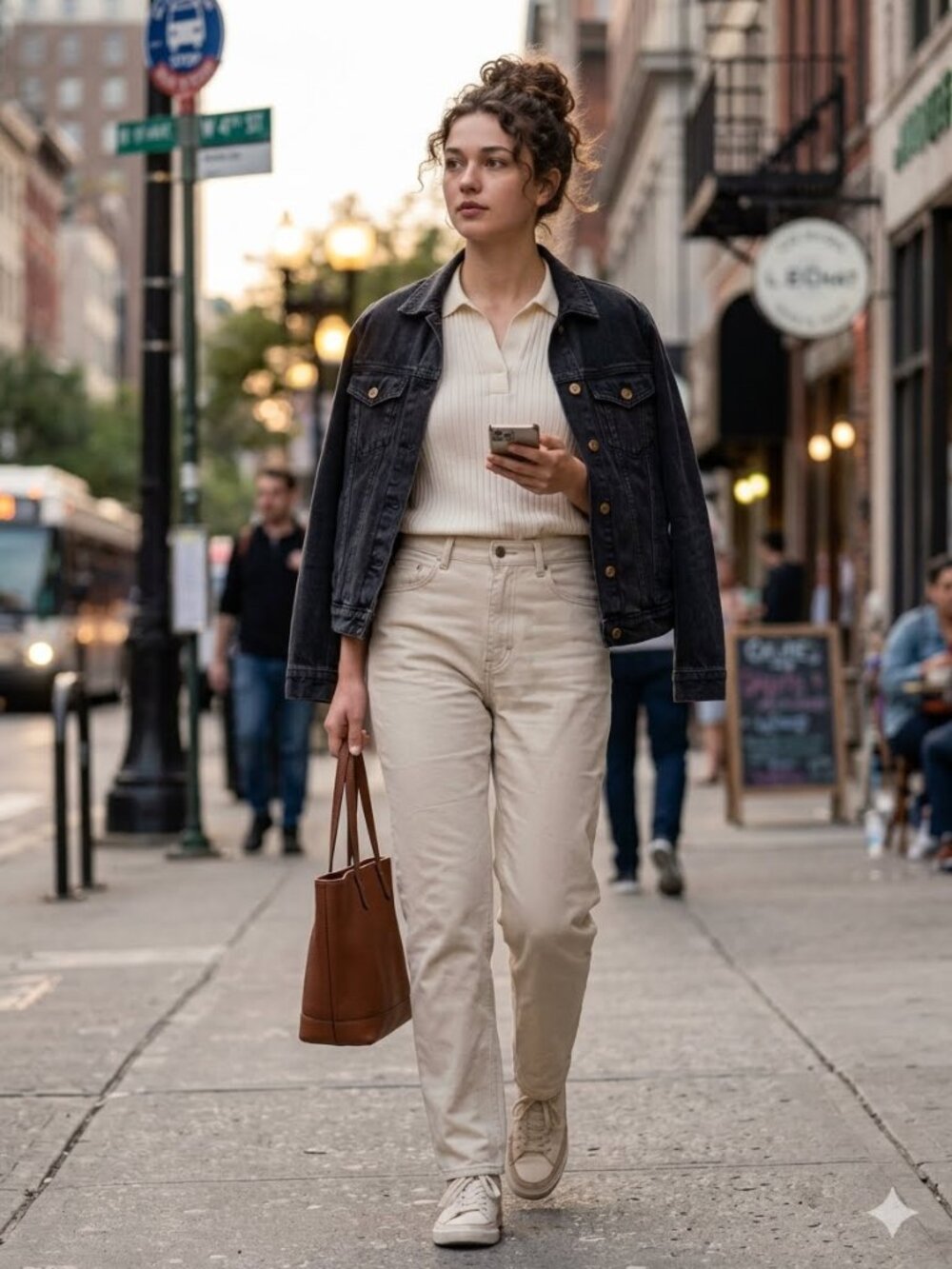 Vintage Bill Blass Beige High-Waisted Tapered Mom Jeans, 90s Rigid Cotton Denim